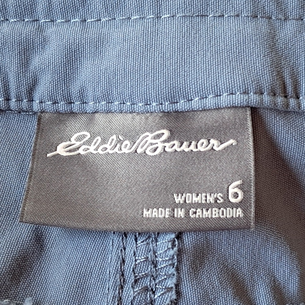 Eddie Bauer WR Tech Capri Pants Womens 6 Blue Gray Hiking Outdoor C1361054 - Picture 5 of 8